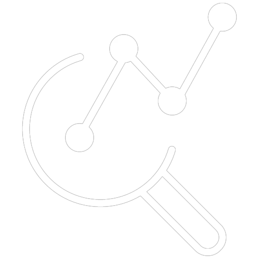 Lupe mit aufsteigender Trendlinie als Icon für Analyse und Optimierung.