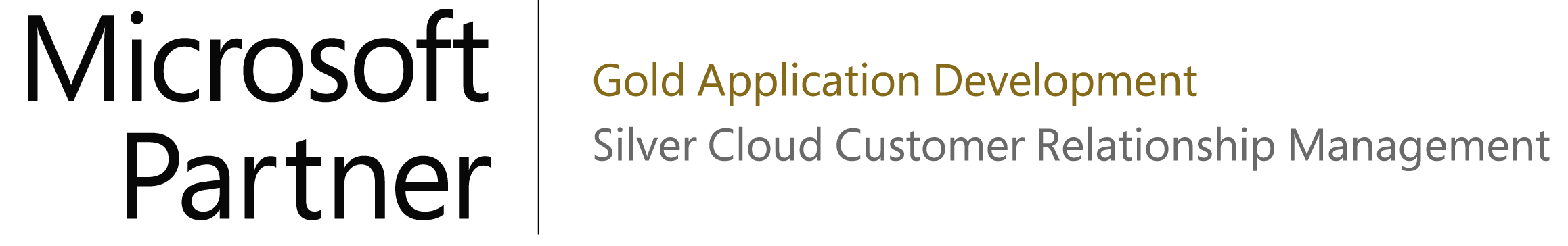 Microsoft Partner Logo – Gold Application Development und Silver Cloud Customer Relationship Management.