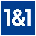 Offizielles Markenzugehörigkeits-Logo von 1&1: Weißes „1&1“-Branding auf blauem quadratischem Hintergrund.