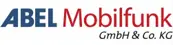 Offizielles Logo der Abel Mobilfunk GmbH & Co. KG: Schriftzug in Blau und Rot auf weißem Hintergrund.