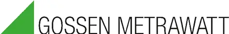 Grünes rechtwinkliges Dreieck links neben dem schwarzen Schriftzug GOSSEN METRAWATT