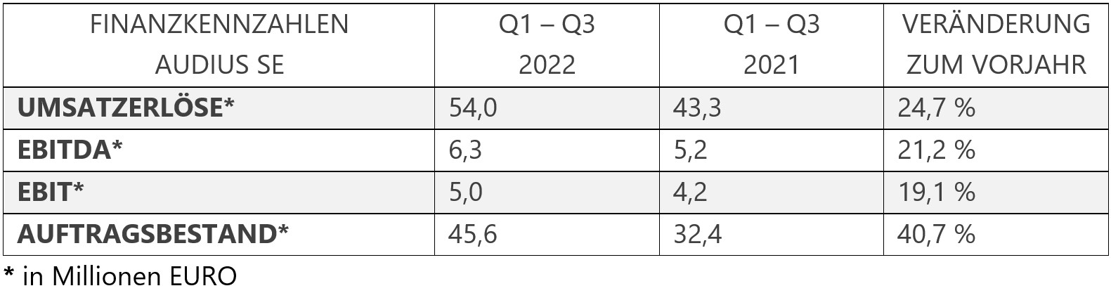 Finanzkennzahlen 9 2022