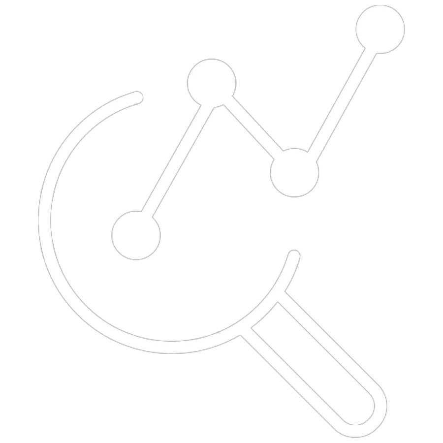 Lupe mit aufsteigender Trendlinie als Icon für Analyse und Optimierung.