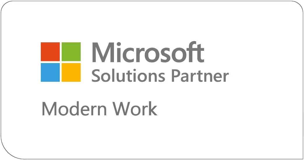 Microsoft Solutions Partner Logo für den Kompetenzbereich Modern Work.