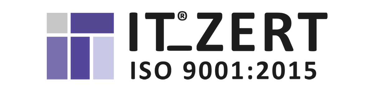 IT_ZERT logo indicating certification according to ISO 9001:2015.