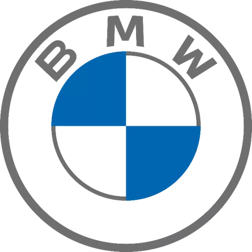 Rundes BMW Logo mit blau-weißem Propeller-Symbol und grauem Außenring