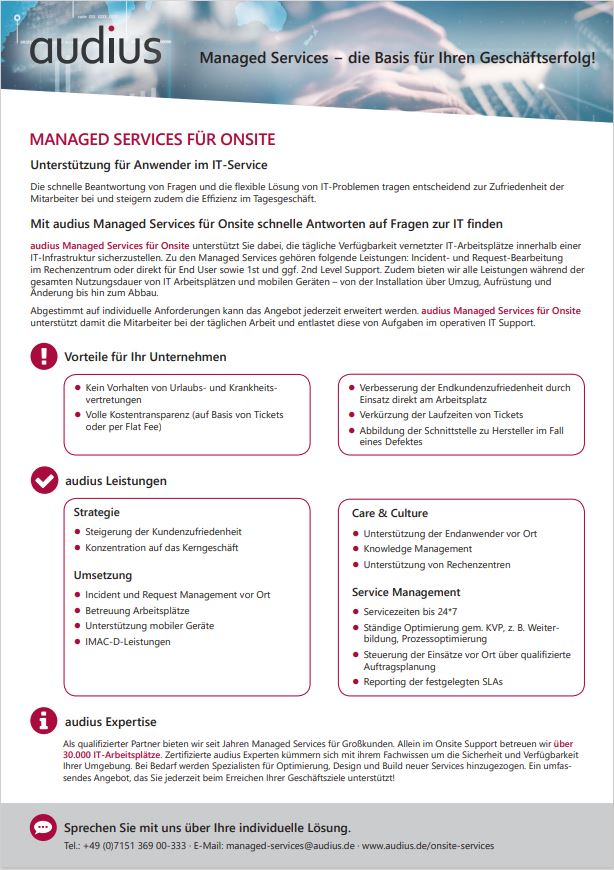 Managed Services für Onsite