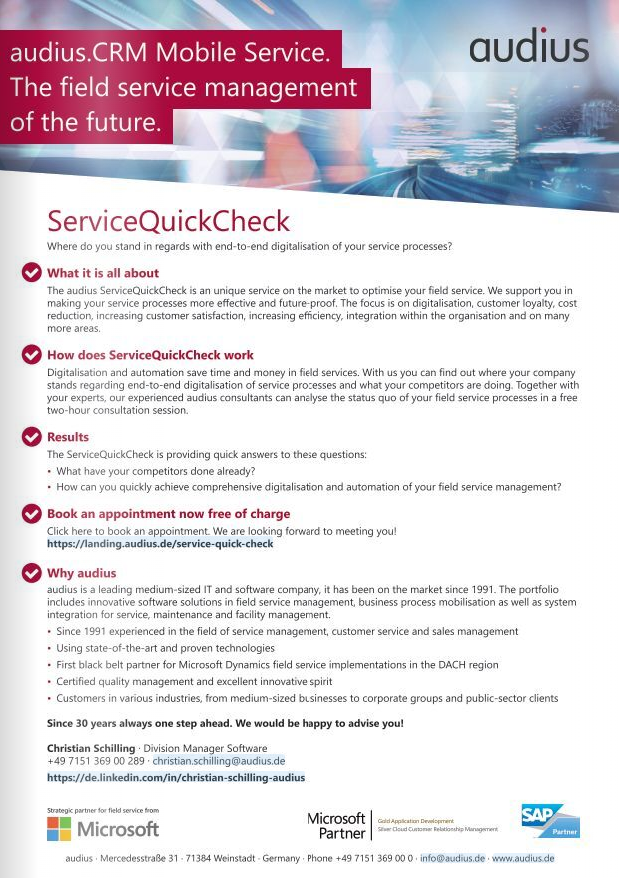 audius | ServiceQuickCheck | EN
