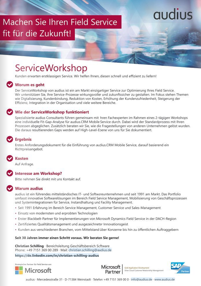audius | ServiceWorkshop