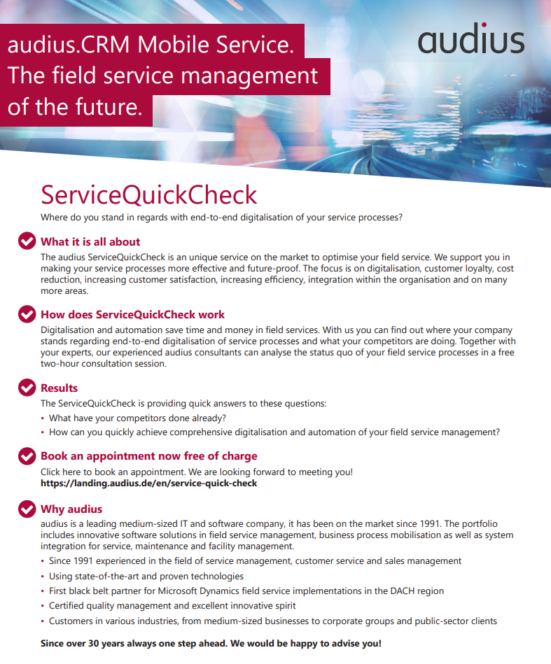 audius | Service QuickCheck | EN | 2023