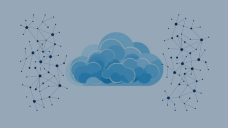 Symbolische Darstellung einer Cloud-Infrastruktur mit vernetzten Knotenpunkten – Visualisierung der digitalen Transformation und sicheren Cloud-Migration zur AWS European Sovereign Cloud